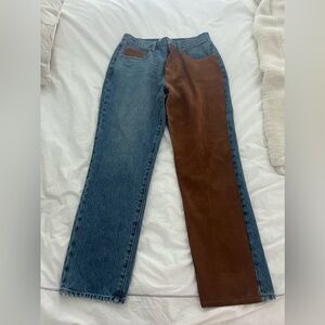 FRAME half denim half brown jeans